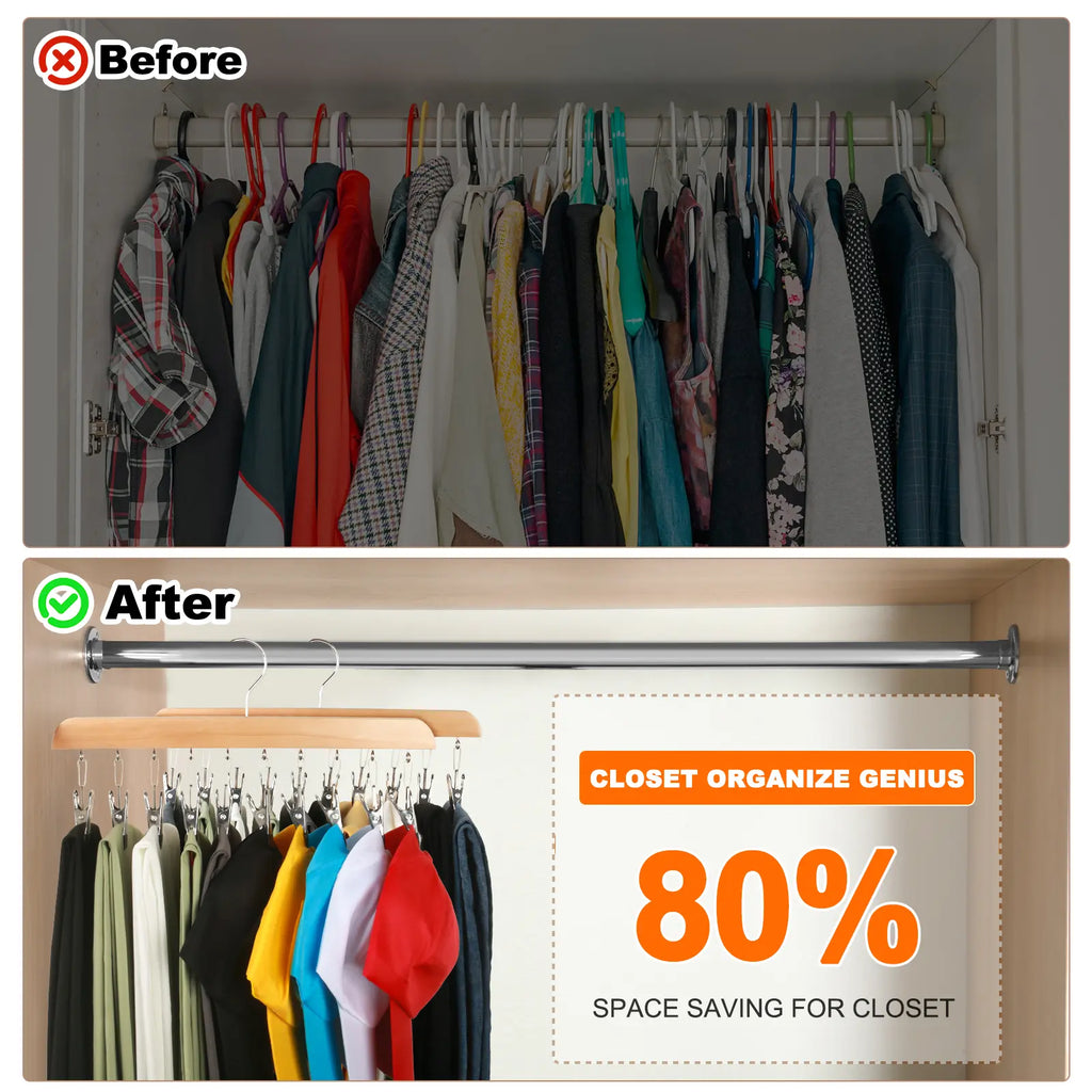 Legging Hanger for Closet Organizer with 10 Clips ,3 Pack Wooden Yoga Pants Hanger Holds 30 Leggings, Space Saving Hanging Closet Organizer w/Rubber Coated Closet Organizers and Storage,Clothes Hanger with Clips for Bra,Belt,Sock,Hat Hanging Organization