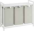 3-Bag Laundry Sorter with Shelf (120L Capacity), 3-Compartment Laundry Hamper with Removable & Washable Oxford Fabric Bags